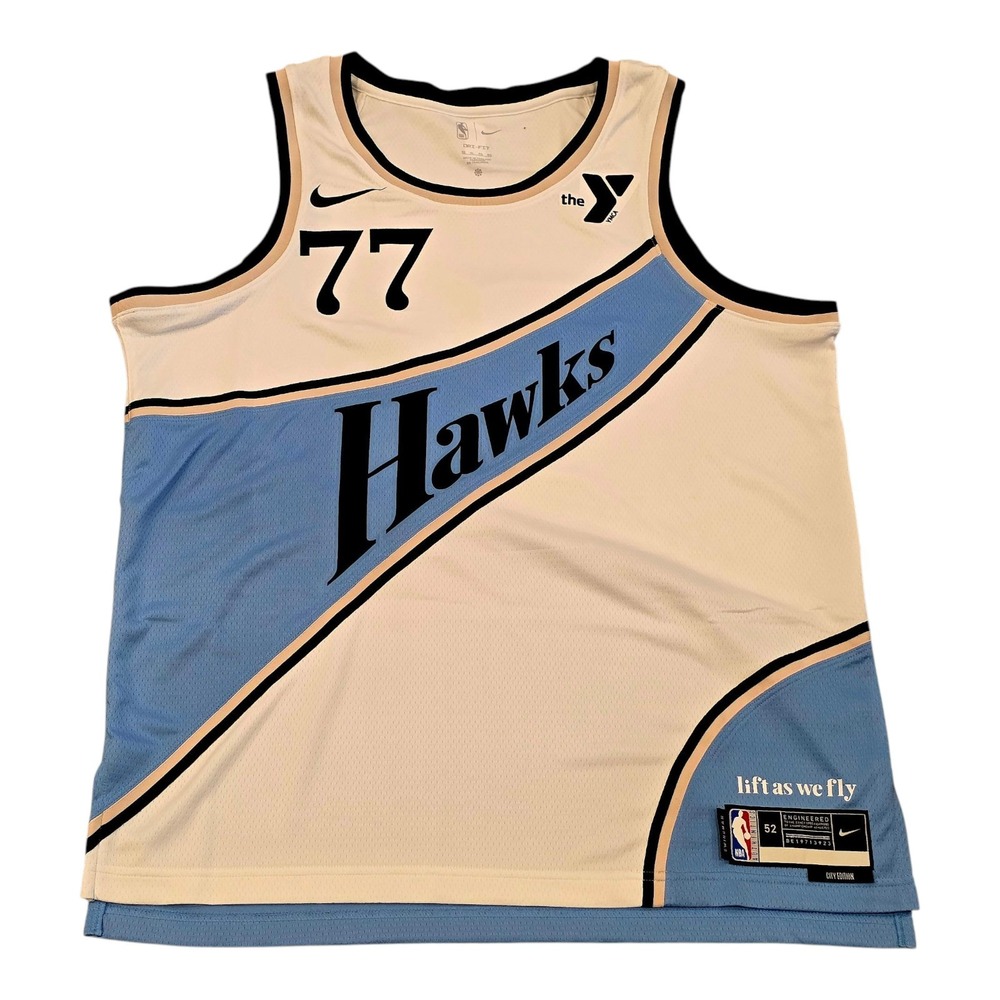 Nike Atlanta Hawks Strickland 77 City Edition Jersey Mens 52 XL White Blue NBA